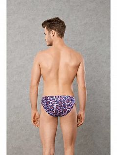 Мужские слипы с леопардовым принтом фиолетового цвета Doreanse RT1266